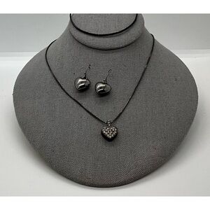 Black Necklace, Earring, and Bracelet A22